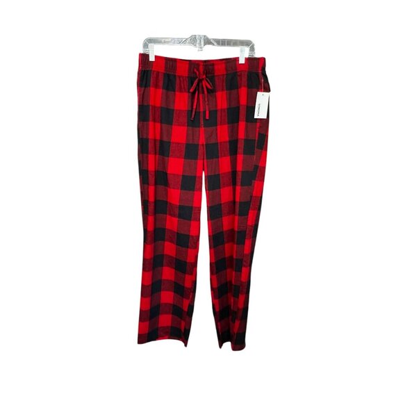 Sonoma Red & Black Plaid Cotton Pajama Pants With Drawstring For Men - Picture 2 of 8